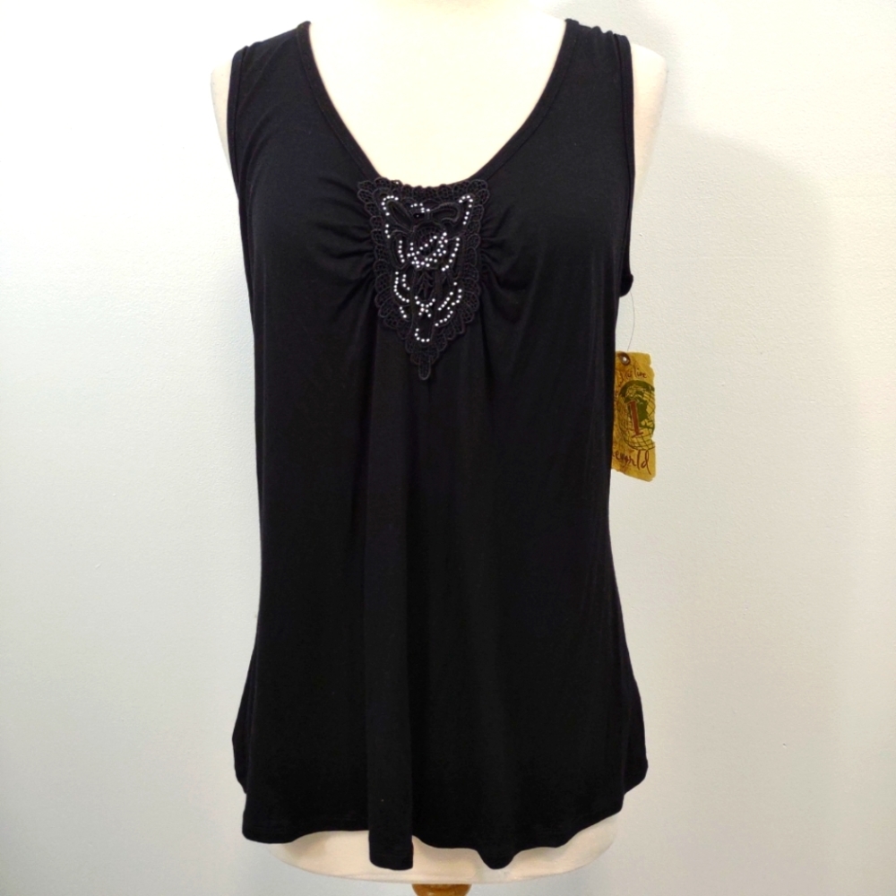 New One World Top size 1X Black Sleeves